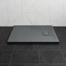 Showers NRG 900 x 800mm smc Anthracite Rectangle Slate Effect Bathroom Shower Tray