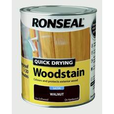 Ronseal Brown Paint Ronseal Quick Drying Woodstain Satin 750ml Walnut Woodstain Brown