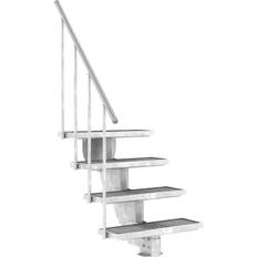 Außentreppen Dolle Außentreppe Gardenstep 120cm Breit 2 Stufen Gitterrost 37-45cm Steigungshöhe mit Geländer
