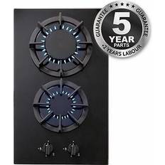 SIA AMZBGH30BL 30cm Black Gas On Glass Domino Hob Cast Iron