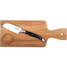 Laguiole Style de Vie Premium Santoku Cheese Knife Black with Serving Board Acacia