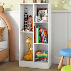 Costway 5 Cube Kids White Bookcase