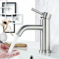 TUMALAGIA Wash Basin Mixer Matt Brushed Stainless Steel Steel