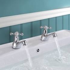 Nes Home Stafford Traditional Classic Bathroom Basin Taps One Size Silver