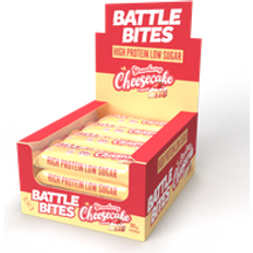 Battle Snacks Bites Protein Bars 12x62g Strawberry Cheesecake