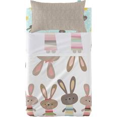 Moshi Moshi Rabbit Family Multicolour Baby Crib Bedding Set 2 Pieces