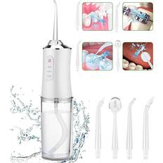 XHSC Cordless Dental Water Flosser Teeth Cleaner with 4 Jet Tips