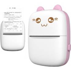 Hpa Mini Cat Termisk Etikettskrivare Ladda Bluetooth-Telefon Fun Print Rosa