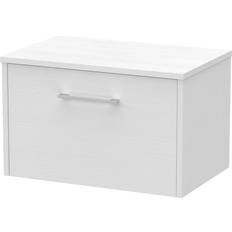 Bathroom Furniture Hudson Reed Juno White Ash 600mm Wall Hung Single Drawer Vanity Unit