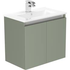 Bathroom Furniture Newland Double Door Slimline Wall Hung Vanity Unit 600mm Green