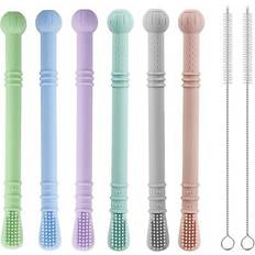 PandaEar Silicone Baby Teether Tubes 6 Pack