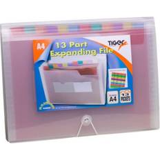 Tiger Rainbow A4 13 Pocket Expanding File Folders Multicoloured