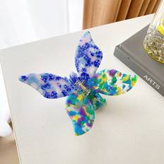 Blue Hair Clips SLOERT Fashionable Butterfly Acetate Hair Claw Clip For Women