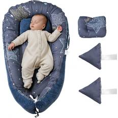 Baby Infant Lounger 100% Cotton Soft Newborn Nest Sleeper with Headrest