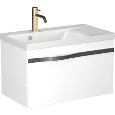 Hill Ceramic Tvättställsskåp Leon Vit Blank 70 cm med Handfat