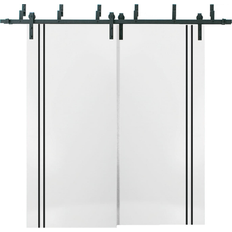 Sliding Doors SartoDoors Closet Barn Bypass Doors 36 80 inches Sliding Door Frosted Glass (x)