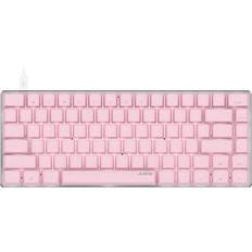 Keyboards Greenzech 82 Keys Mechanical Keyboard Type-C Wired LED White Backlight Pink