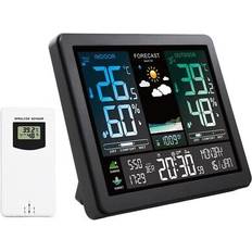 Thermometers & Weather Stations Comprehensive Weather Clock Station with Vibrant Display and Alarm Settings