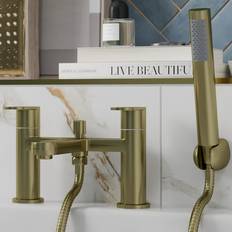 Merano Lund Brushed Bath Shower Mixer Tap Brass