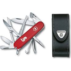 Victorinox Fisherman Swiss Army Knife Angler 18 Function Black Leather Pouch Multi-tool