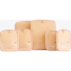 Beige Travel Accessories Béis Compression Woven and Mesh Packing Cubes Set of Six