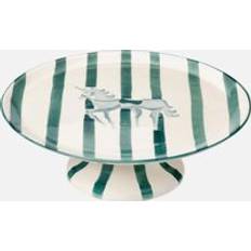 Cake Plates Anna + Nina Pegasus Striped Platter Blue Cake Plate