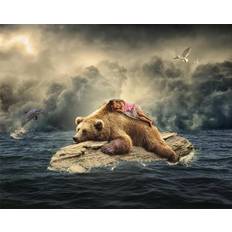 Bruna Diamond Paintings Fiyo 5D DIY Full Round Diamond Embroidery Brown Bear Dolphin Cross Stitch 20 x 30 cm