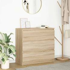 Ek - Gråa Sideboards vidaXL Skänk Sonoma EK 80 x 35 x 76 cm Konstruerat Trä Sideboard