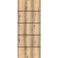 Doors SartoDoors Slab Barn Panel 18 96 inches Planum 0015 Oak with Frosted Glass Interior Door (x)