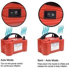 Balloon Pumps Vinsani Powerful Balloon Blowing Pump 600W Dual Nozzle Blower Electric Air Inflator Red
