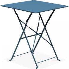 Mesas de Bistró Exterior Oviala Mesa De Jardín Plegable Tipo Bistró 60 x 60 cm Azul Pacífico