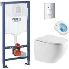 Grohe Rapid SL Toilet Pack Rimless WC Tornado Quiet Sat Fusion Soft-Close Seat Chrome Flush Plate