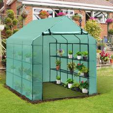Mini Greenhouses on sale OutSunny Walk In Garden Greenhouse Polytunnel Steeple 182cm 213cm
