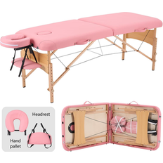 Owill Folding Portable Massage Table Lash Bed 28 Inches Wide Pink Twin XL