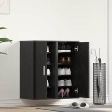 vidaXL Skoskabe 2 Stk 32 x 35 x 70 cm Konstrueret Træ Sort Egetræ Skostativ