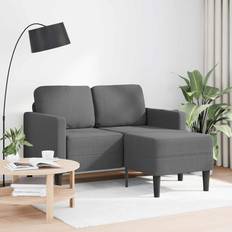 Textil Soffor på rea vidaXL 2-Sitssoffa Med Schäslong L-Formad Mörkgrå 125 cm Tyg Soffa