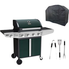 BBQs Boss Grill Boss Grill Kentucky Premium 4 Burner Gas BBQ Grill with Side Burner Green
