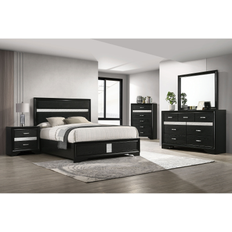 Coaster Miranda 4-Piece Bedroom Set White Black Queen