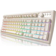 Keyboards Veeki V97 Cute Creamy Keyboard Bluetooth 2.4GHz Gaming Keyboard