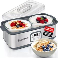 Silver Yoghurtmaskiner Ultimate Ultimat Probiotiskt Yoghurttillverkare Med Justerbar Tids