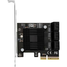 Controller Cards Spactz PCIEx4 to 6 Port SATA Expansion Card 16T Hard Disk