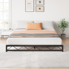 Garvee Twin Size Bed Frame Metal Low Platform with Wavy Pattern Full