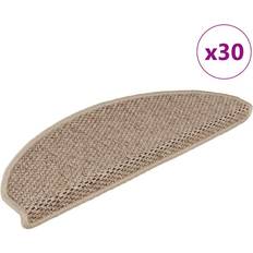 Beige Stair Carpets vidaXL Self-adhesive Stair Mats 65 x 21 x 4 cm 15 pcs - Brown Beige, Brown