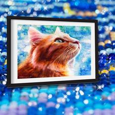 Orange Diamond Paintings Fiyo Diamond Embroidery Painting Orange Cats 20 x 30 cm