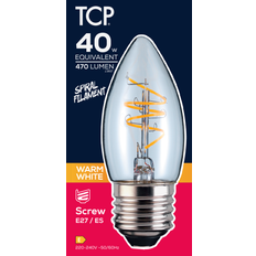 Light Bulbs TCP Spiral Filament Candle 470L E27 Bulb Warm White
