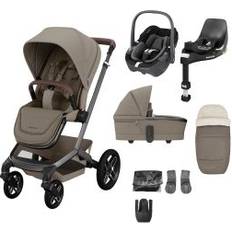 Maxi-Cosi Travel Systems Pushchairs Maxi-Cosi Fame Complete Bundle With Pebble 360 Car Seat And Accessories Twillic Truffle Black Wheels (Travel system)