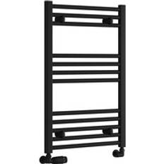 Reina Capo Straight Heated Towel Rail 800mm H x 600mm W Black