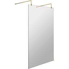 Shower Wall Hudson Reed Brushed Brass Wetroom Screen 1100mm Brass