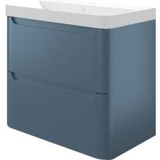 Malmo Misty Blue Wall Hung J Pull Compact Vanity Unit 600 x 350mm