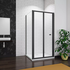 Aica Matt Black Bifold Framed Shower Door 760mm 900mm